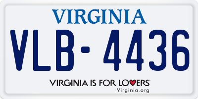 VA license plate VLB4436