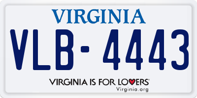 VA license plate VLB4443