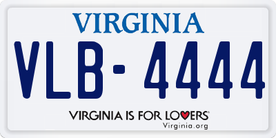 VA license plate VLB4444