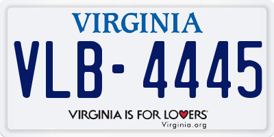 VA license plate VLB4445