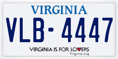 VA license plate VLB4447