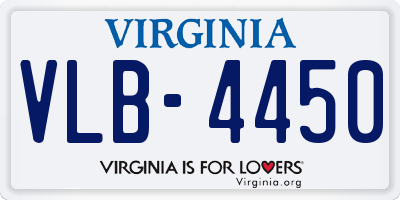VA license plate VLB4450