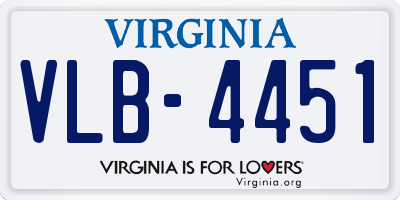 VA license plate VLB4451
