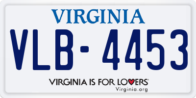 VA license plate VLB4453