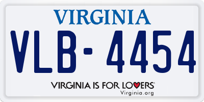 VA license plate VLB4454