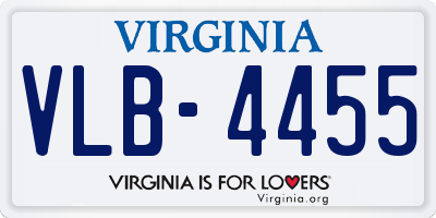 VA license plate VLB4455