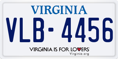VA license plate VLB4456