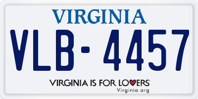 VA license plate VLB4457
