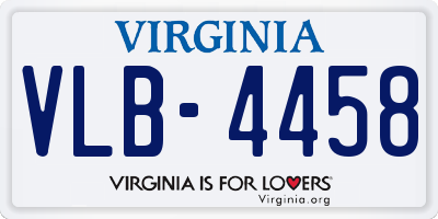 VA license plate VLB4458
