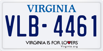 VA license plate VLB4461