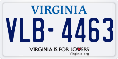 VA license plate VLB4463