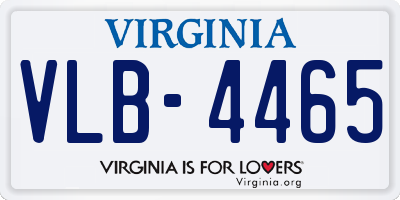VA license plate VLB4465