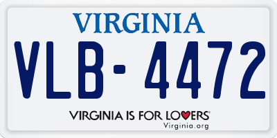 VA license plate VLB4472