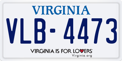 VA license plate VLB4473