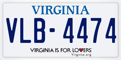 VA license plate VLB4474