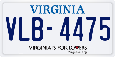 VA license plate VLB4475