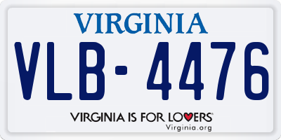 VA license plate VLB4476