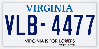 VA license plate VLB4477