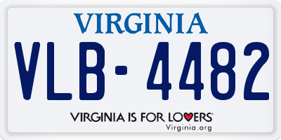 VA license plate VLB4482
