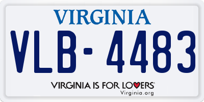 VA license plate VLB4483