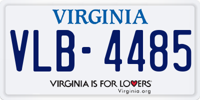 VA license plate VLB4485