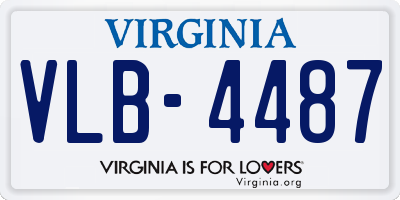 VA license plate VLB4487