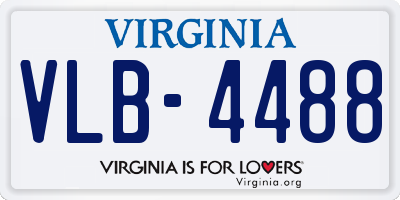 VA license plate VLB4488