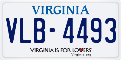 VA license plate VLB4493