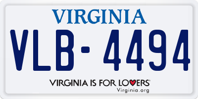VA license plate VLB4494