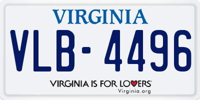 VA license plate VLB4496
