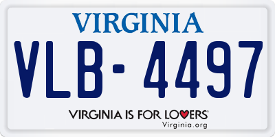 VA license plate VLB4497