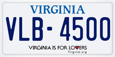 VA license plate VLB4500