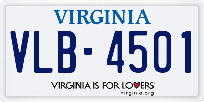VA license plate VLB4501