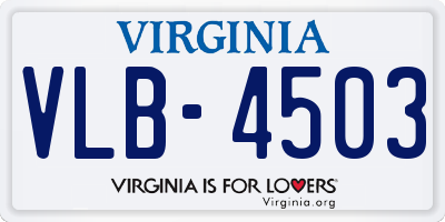 VA license plate VLB4503