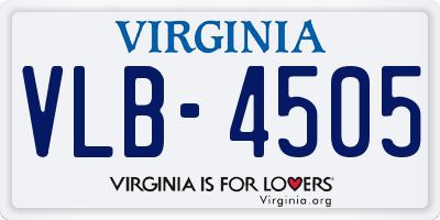 VA license plate VLB4505