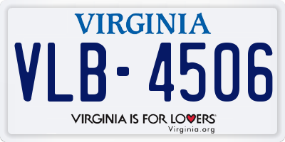 VA license plate VLB4506