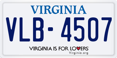 VA license plate VLB4507