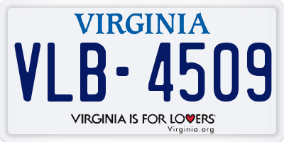 VA license plate VLB4509
