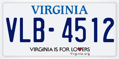 VA license plate VLB4512