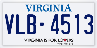 VA license plate VLB4513