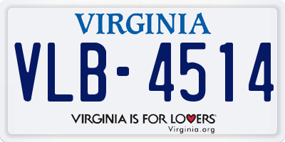 VA license plate VLB4514