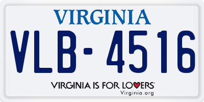 VA license plate VLB4516