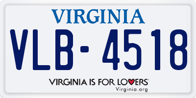 VA license plate VLB4518