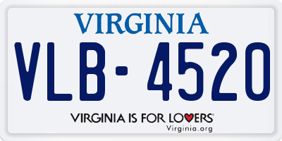 VA license plate VLB4520