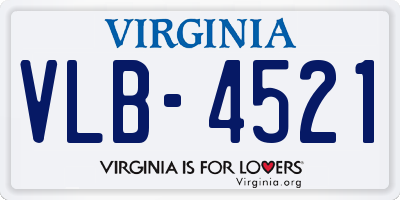 VA license plate VLB4521