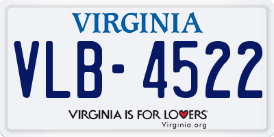 VA license plate VLB4522