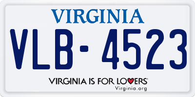 VA license plate VLB4523