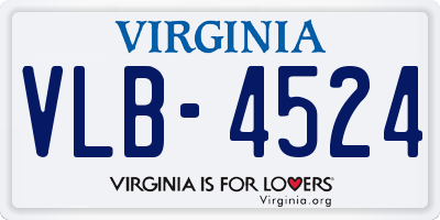 VA license plate VLB4524