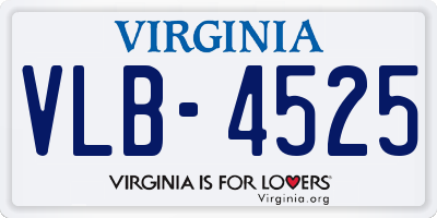VA license plate VLB4525