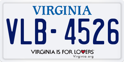 VA license plate VLB4526